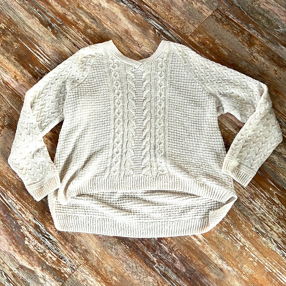 TIME AND TRU white/cream sweater w/ gold sparkles for girls size XXL (20)